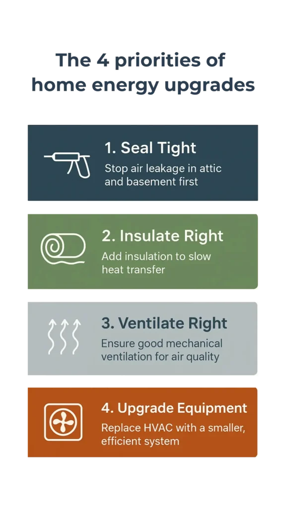 The 4 priorities of home energy upgrades